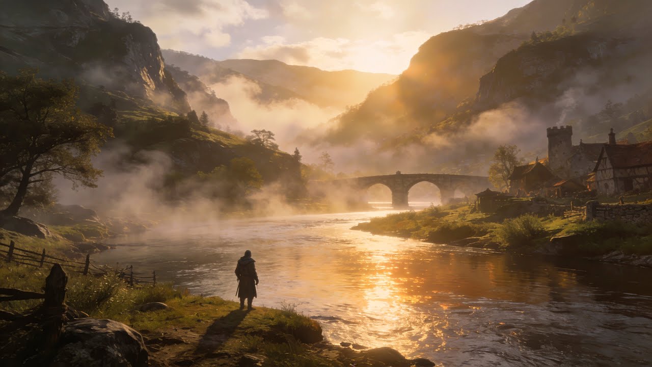 Fantasy Medieval Ambient | Morning River & Medieval Valley 🌅 Calm Music for Sleep & Relaxation