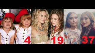 Olsen twins from 0 to 37 years old