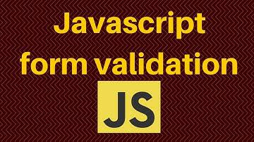 Javascript form validation