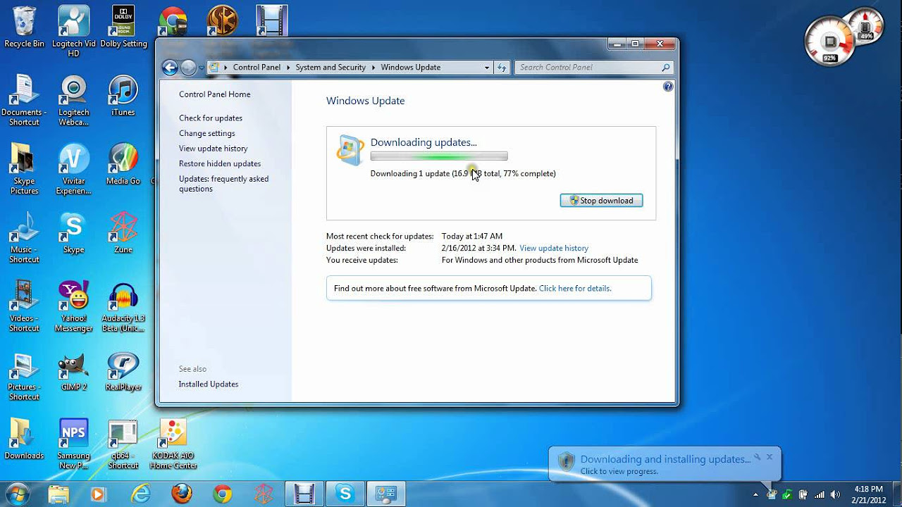 เปิด windows update windows 7 2022 Checking and Installing Updates on Windows 7