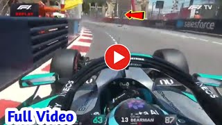 Oliver Bearman FP3 Huge Crash | HORROR CRASH at Monaco! Smashes Into Barriers | Russell POV 😱🏎️💥