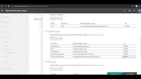 Setup DNS records on Office 365
