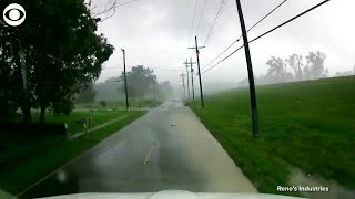 WEB EXTRA Possible Louisiana Tornado Crosses Road