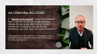 Food law basics n. 4 - Placing on the market