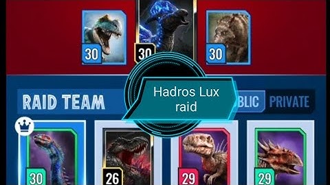Hadros Lux raid boss defeated by M-Rex, Gemini, Tryo, Tuora EP3 (Jurassic World Alive V2.2)