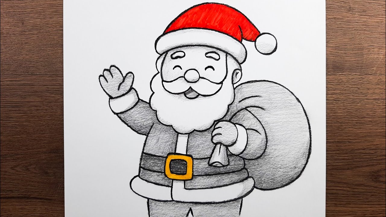 Hediye veren Noel baba nasıl çizilir - Adım adım kolay yılbaşı resmi çizimi 2026