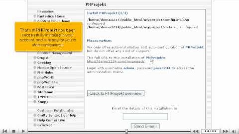 How to install PHProjekt from Fantastico - Fantastico Tutorials