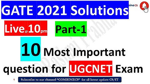 GATE 2021 Past Paper Solutions (10 Most important ques. for #UGCNET) | Part-1 | by Rashmi Prabha