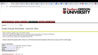 Changing Grades in BANNER