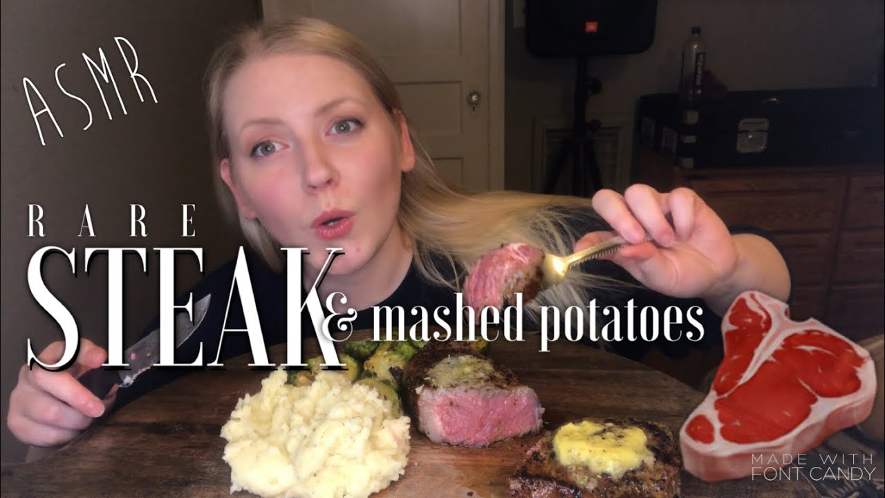 STEAK & mashed potatoes 🥩 ~ ASMR MUKBANG Relaxing Eating Sounds