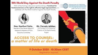 Webinar: ‘Access to counsel: a matter of life or death’ – What can parliamentarians do?