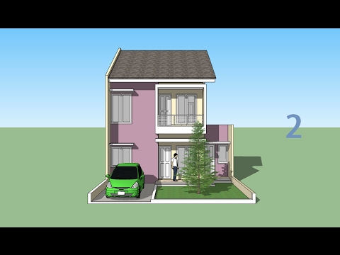 Sketchup house minimalis 2 floor design part 2 - YouTube