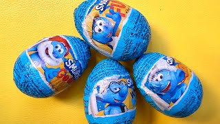 ASMR Unboxing CHOCOLATE EGGS Smurfs NO Talking Video