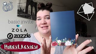 Wedding Invitation Unboxing & Review | ZOLA, ZAZZLE, & BASIC INVITE Honest Review