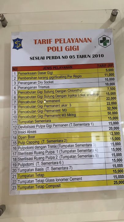 Yang mau perawatan gigi tapi ga punya BpJs❓Ini tarif umum di Puskesmas Kota Surabaya