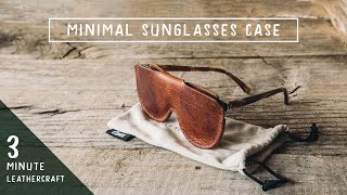 #3MinuteLeathercraft: How to make a  MINIMAL SUNGLASSES CASE (free pattern) || ASMR screenshot 1