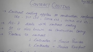 Contract Costing Part-I by CA CS Sandeep Arora