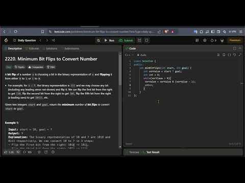 Minimum Bit Flips to Convert Number | LeetCode 2220 Solution in C++ | Explained with Examples 💡