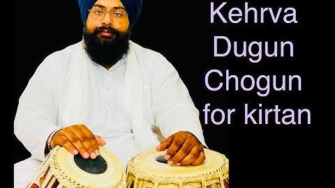 Kehrva Theka Dugun Chogun Lesson for Shabad Kirtan, Uthaan & Tihaees , Learn  light  classical Tabla