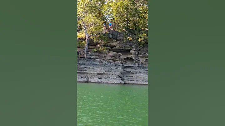 Monica cliff jumping at Dale Hollow  Sept 2019