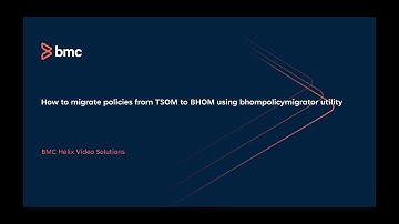 BMC Helix Operations Management: How to Migrate policies from TSOM to BHOM