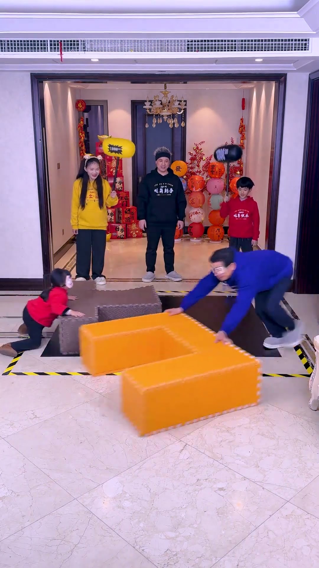 The Building Block Challenge Is So Exciting#Funnyfamily #Partygames#Shorts#Challenge