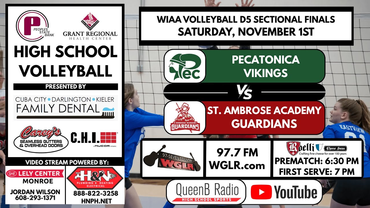 Pecatonica vs St. Ambrose at Barneveld | WIAA High School Volleyball D5 Sectional Final