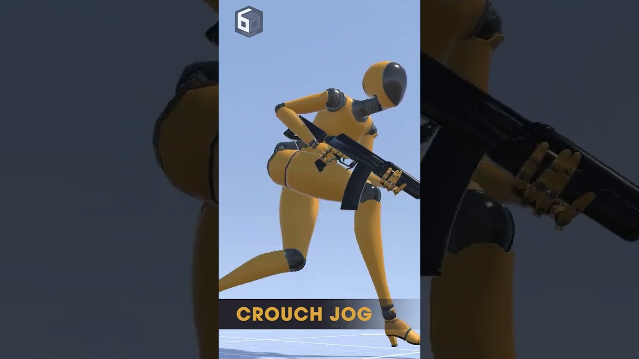 Female Rifle Animset - Walk&Jog, video preview 4