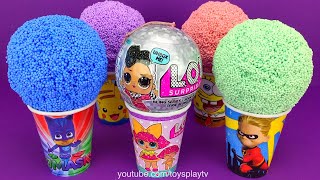 Foam Clay with Surprise Toys | Kinder Joy, Barbie Surprise Egg, LOL Bling Surprise!