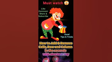 How to insert and remove cells, Row and Column in MS - Excel #Shorts #YouTubeShorts #ViralVideo