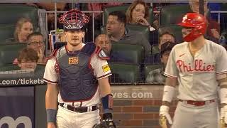 Atlanta Braves Radio Call from CONTROVERSIAL Call as Braves Fans THROW ITEMS FROM STANDS in NLDS