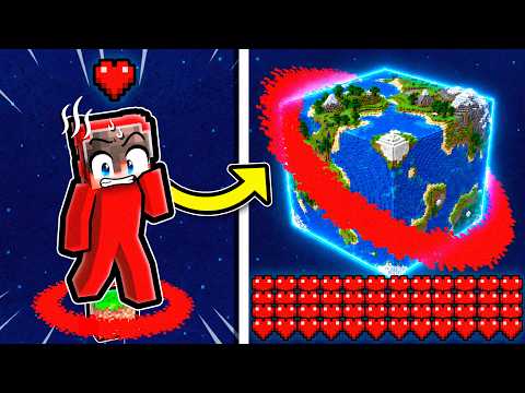 Hearts = World Size in Minecraft!