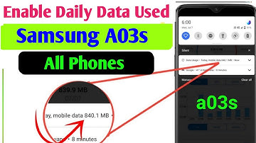 Samsung a03s Enable daily data Used | Samsung a03s Enable Data Usage Notification Bar