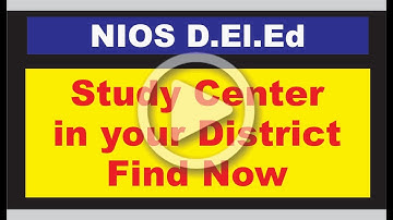 NIOS DELED STUDY CENTRE LIST