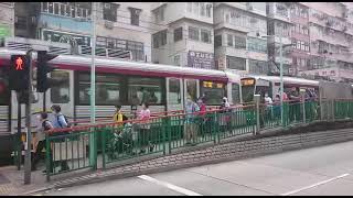 港鐵輕鐵第一期列車1048 1038行走761P綫兼駛離康樂路站一台