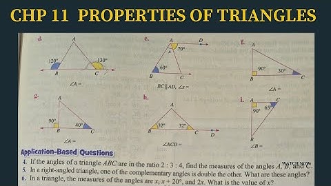 Ex 11 A (Q3 d to i and Q4, Q5, Q6). Chp 11 Properties of Triangles. Class 7. Oxford Mathematics