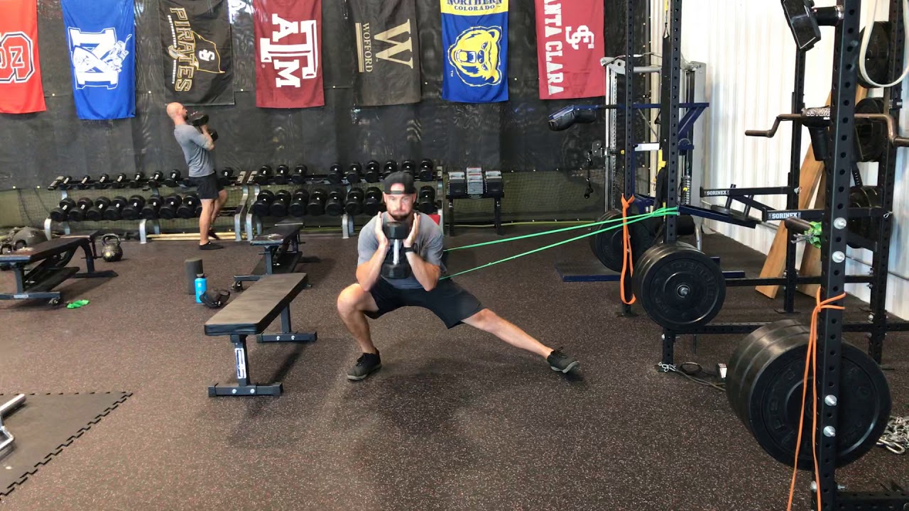 Goblet Lateral Lunge w/ Band - YouTube