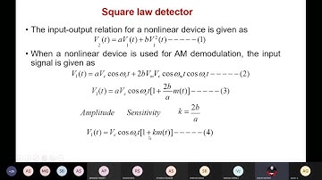 AM Detection- Square law detector