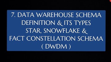 #7 Data Warehouse Schema - Definition & Types - Star, Snowflake, Fact Constellation Schema |DWDM|