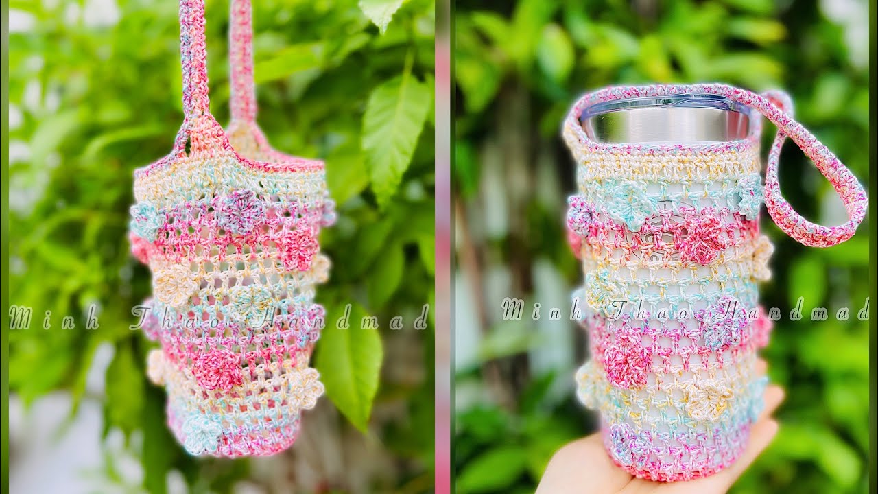 #19.Crochet bag - Hướng dẫn túi lưới đựng ly/bình giữ nhiệt