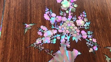 Bộ tranh tứ quý khảm ốc đỏ Singapore 100% hàng order