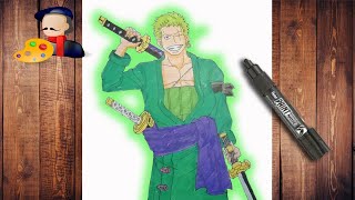 How to Draw Zoro | One Piece | Step by Step | كيفية رسم زورو من انمي ون بيس خطوة بخطوة