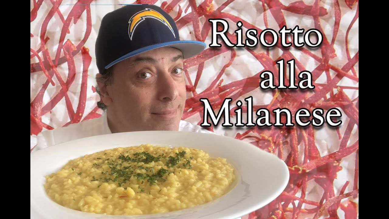Italian Food Recipe Risotto alla Milanese (Saffron Risotto) with Chef