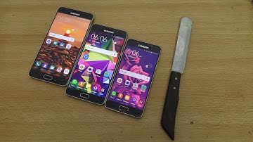 Samsung Galaxy A7 vs A5 vs A3 (2016) Knife Screen Scratch Test (4K)