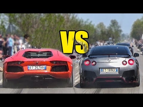 NISSAN GTR VS LAMBORGHINI AVENTADOR - EXHAUST SOUND BATTLE