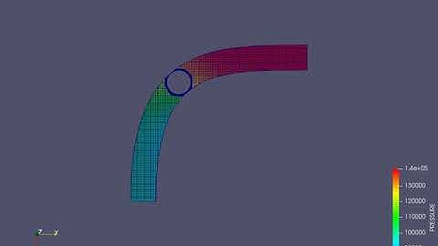 Steady state simulation of flow over a throttle body Pressure Animation