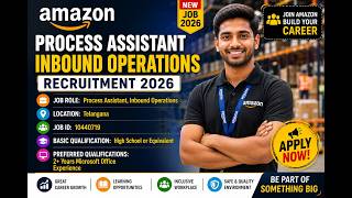 Amazon Process Assistant Recruitment 2026 | Telangana Jobs | High School Pass Eligible | Apply Now
