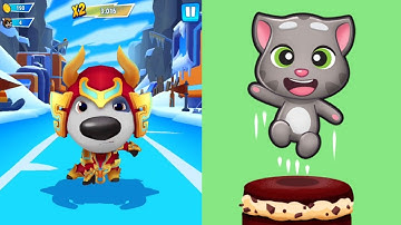 Talking Tom Hero Dash vs Talking Tom Cake Jump (iOS, Android Gameplay #743)