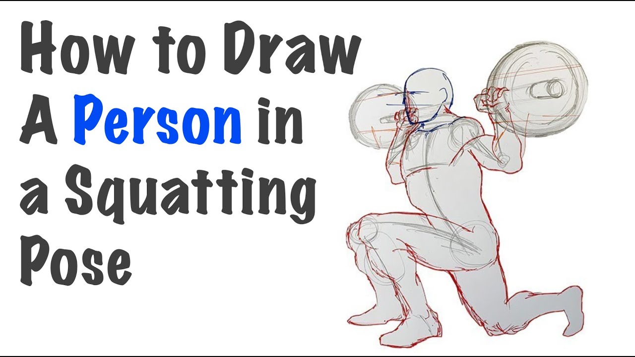 How to Draw a Person in a Squatting Pose - YouTube