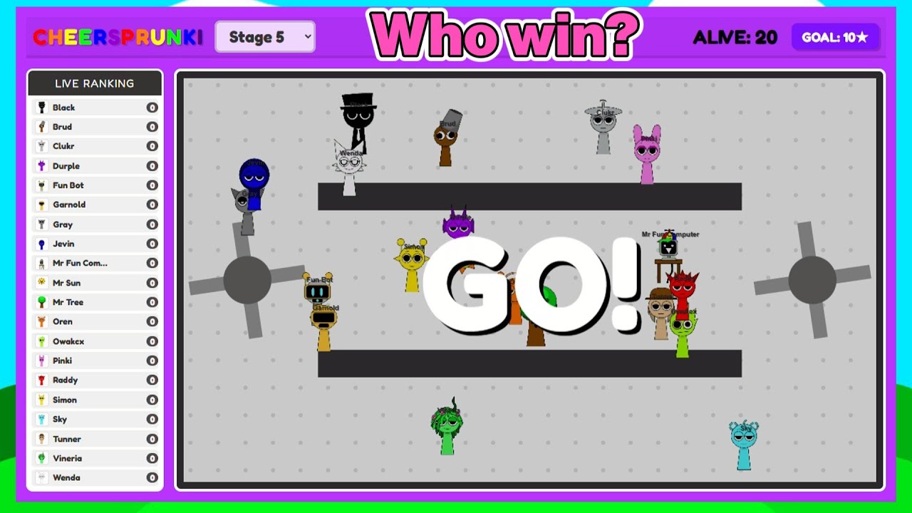 Sprunki battle ! Who win? Who cheer? Stage5